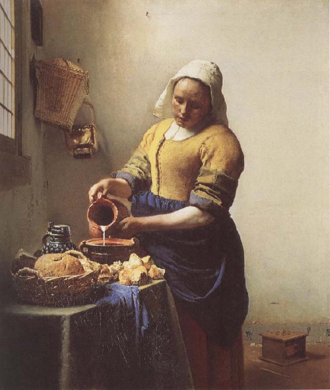 VERMEER VAN DELFT, Jan The Milkmaid oil painting image